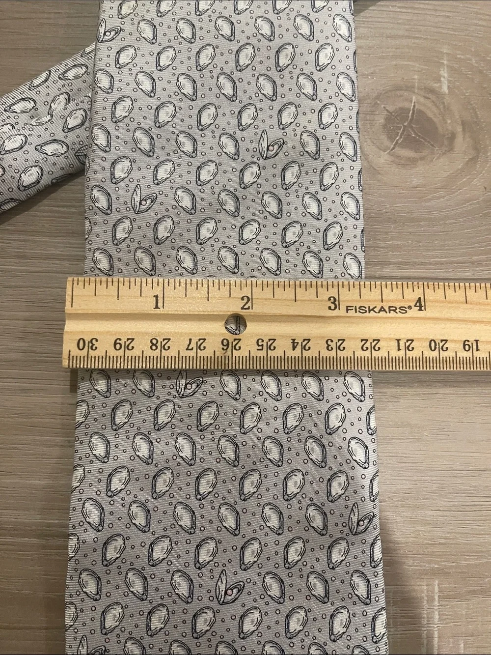 Nola couture Beach Beige Mini Gulf Oysters Tie 100% silk